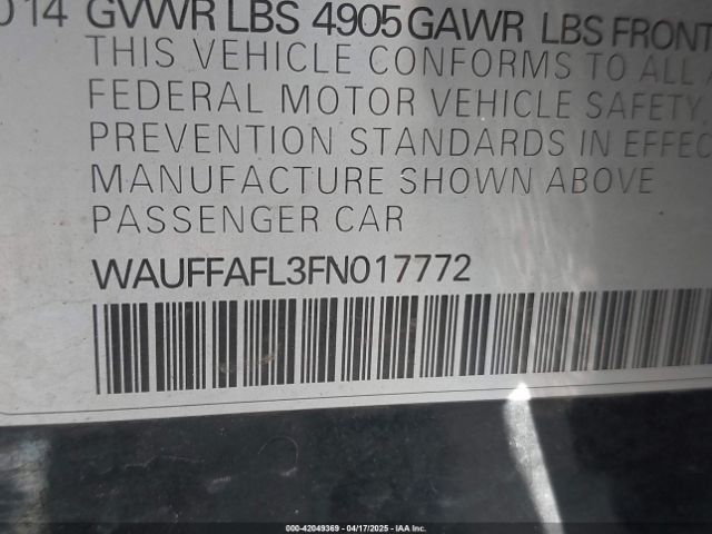 WAUFFAFL3FN017772 Audi A4 2.0t Premium