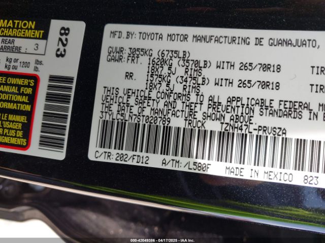 3TYLC5LN7ST020789 Toyota t24a-fts