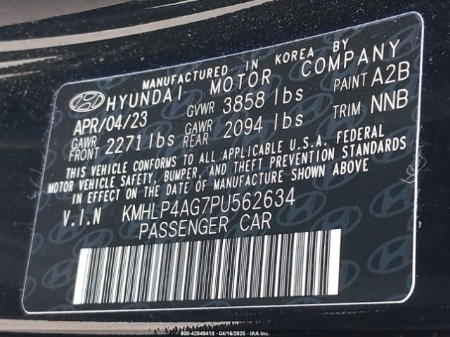 KMHLP4AG7PU562634 Hyundai Elantra Limited