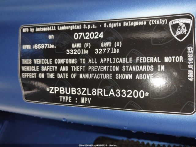 2024 LAMBORGHINI URUS ZPBUB3ZL8RLA33200 Photo 8