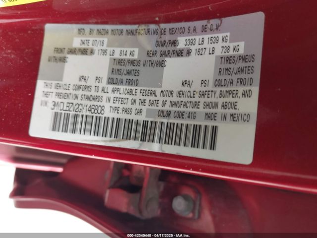 3MYDLBZV2GY146808 Scion IA