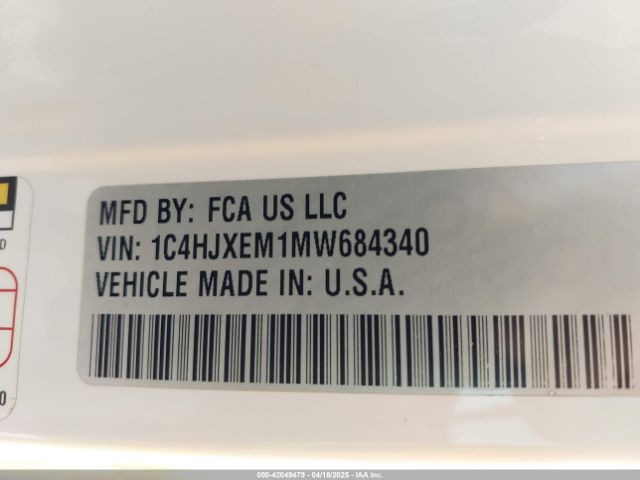 1C4HJXEM1MW684340 Jeep Wrangler Unlimited Sahara 4x4