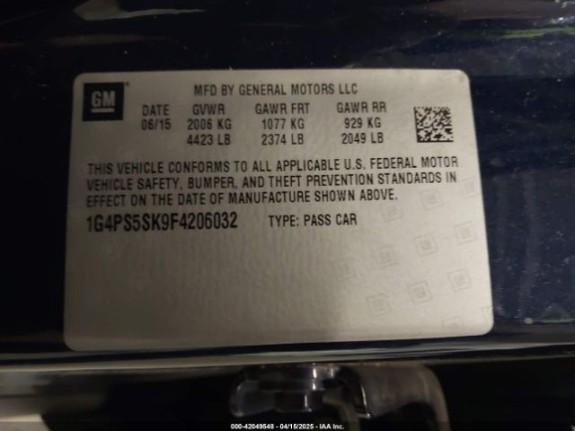 1G4PS5SK9F4206032 Buick Verano Leather Group