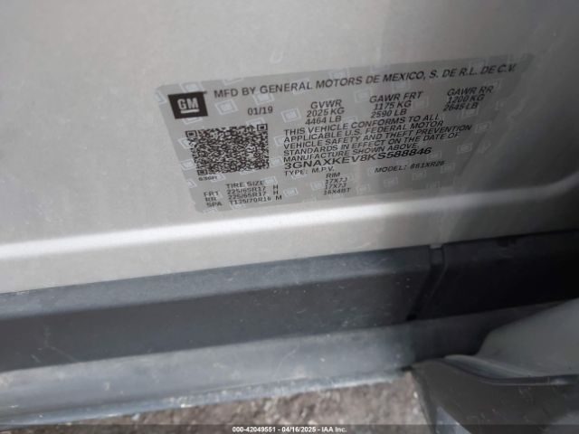 3GNAXKEV8KS588846 Chevrolet EQUINOX LT