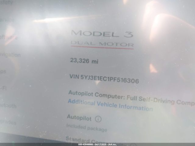 5YJ3E1EC1PF516306 Tesla Model 3 Performance Dual Motor All-wheel Drive