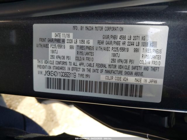 JM3KE4DY1G0893119 Mazda Cx-5 Grand Touring
