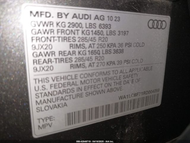 WA1LCBF71RD004059 Audi Q7 Premium Plus 45 Tfsi Quattro Tiptronic