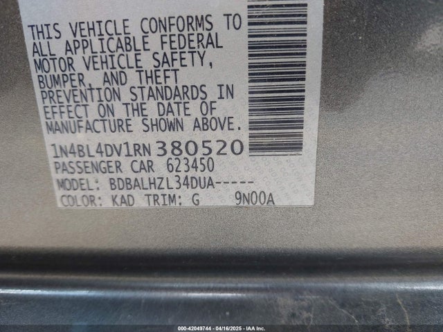 1N4BL4DV1RN380520 Nissan 2024