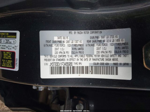 2015 MAZDA CX-9 JM3TB3DV1F0465966 Photo 8