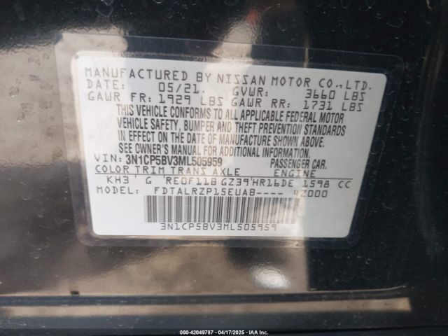 2021 NISSAN KICKS 3N1CP5BV3ML505959 Photo 8