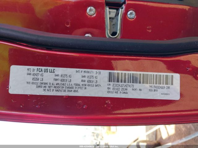 2C3CDXJG7JH274173 Dodge Charger Gt Awd