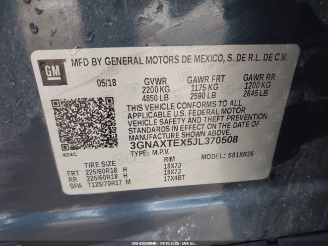 2018 CHEVROLET EQUINOX 3GNAXTEX5JL370508 Photo 8