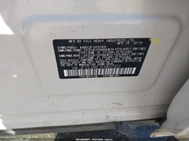 JF2SJARC3FH407931 Subaru Forester 2.5i Limited