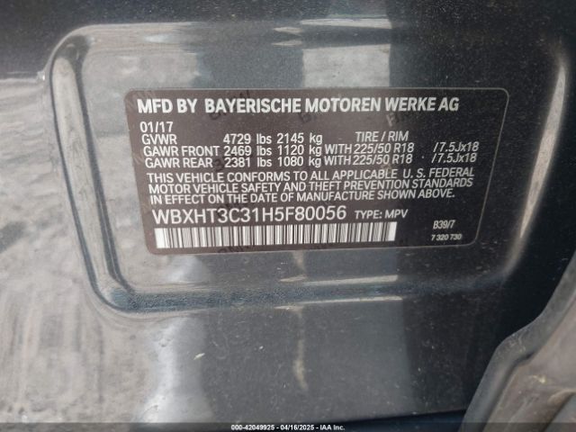WBXHT3C31H5F80056 BMW X1 Xdrive28i