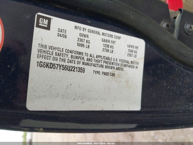 2006 CADILLAC DTS 1G6KD57Y56U221359 Photo 8