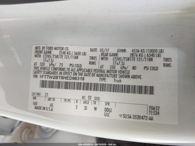 1FT7W2BT8HED66318 Ford F-250 Xl