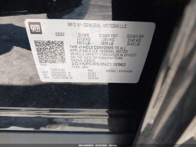 2022 CADILLAC XT6 1GYKPCRSXNZ132562 Photo 8