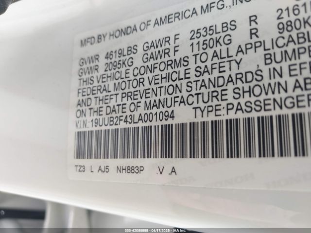 19UUB2F43LA001094 Acura Tlx Tech Package