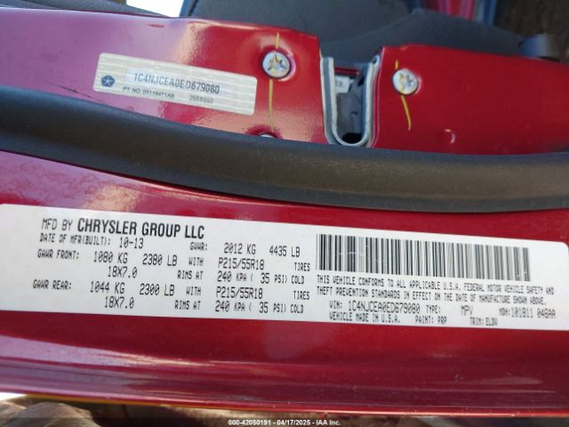 1C4NJCEA0ED679080 Jeep Compass High Altitude