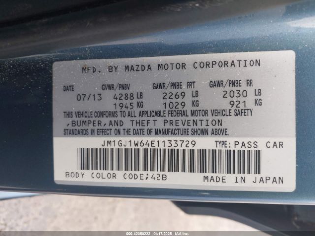 JM1GJ1W64E1133729 Mazda Mazda6 I Grand Touring
