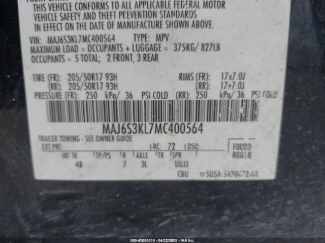 MAJ6S3KL7MC400564 Ford Ecosport Titanium
