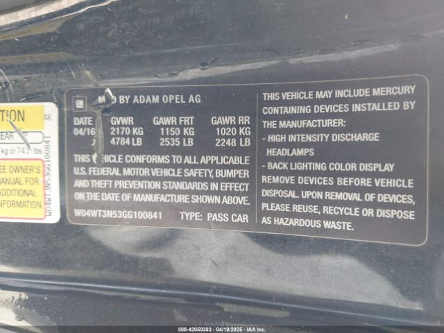 W04WT3N53GG100841 Buick Cascada Premium
