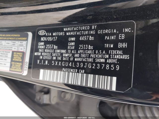 5XXGU4L39JG237859 KIA OPTIMA EX