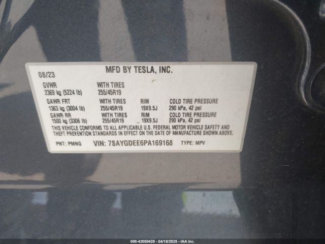2023 TESLA MODEL Y 7SAYGDEE6PA169168 Photo 8