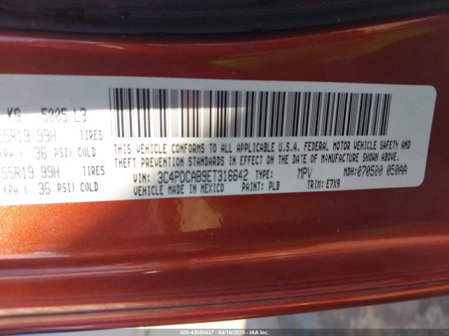 3C4PDCAB9ET316642 Dodge JOURNEY SE