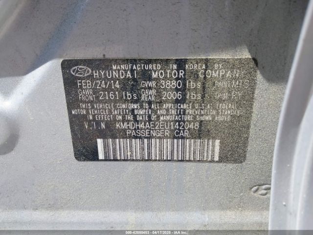 KMHDH4AE2EU142048 Hyundai Elantra Limited