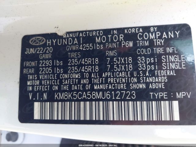 KM8K5CA58MU612723 Hyundai Kona Ultimate