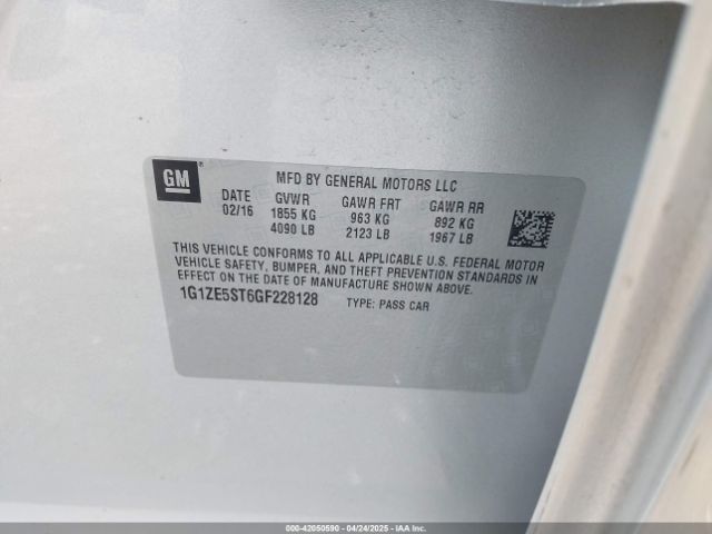 1G1ZE5ST6GF228128 Chevrolet MALIBU 1LT