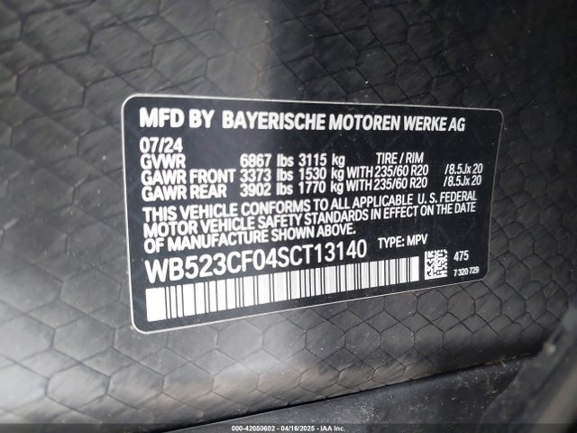 WB523CF04SCT13140 BMW Ix