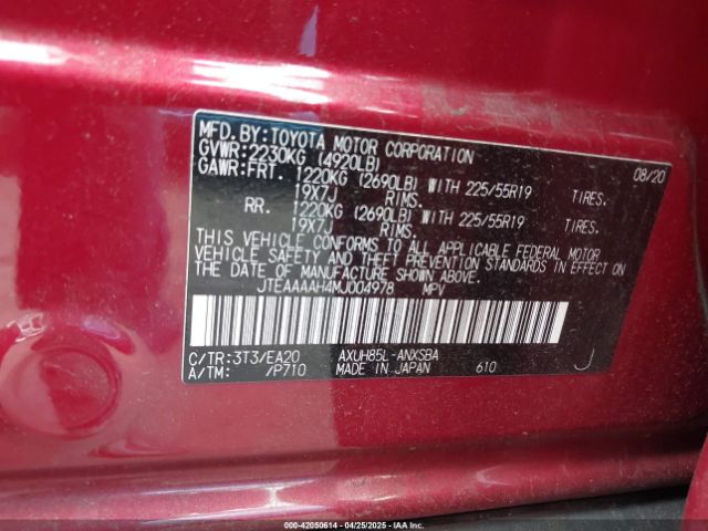 JTEAAAAH4MJ004978 Toyota Venza Limited