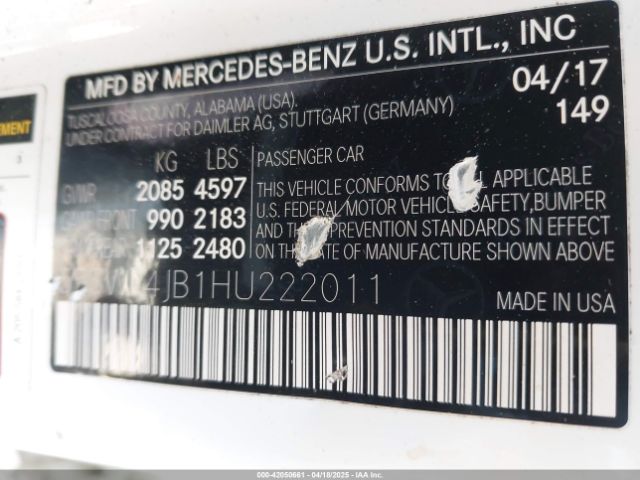 55SWF4JB1HU222011 Mercedes-Benz C 300 Luxury/sport