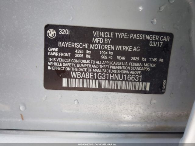 WBA8E1G31HNU16631 BMW 320i