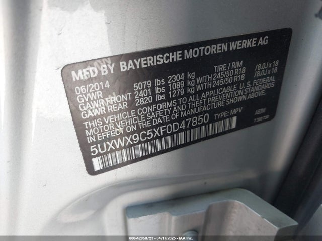 5UXWX9C5XF0D47850 BMW X3 Xdrive28i