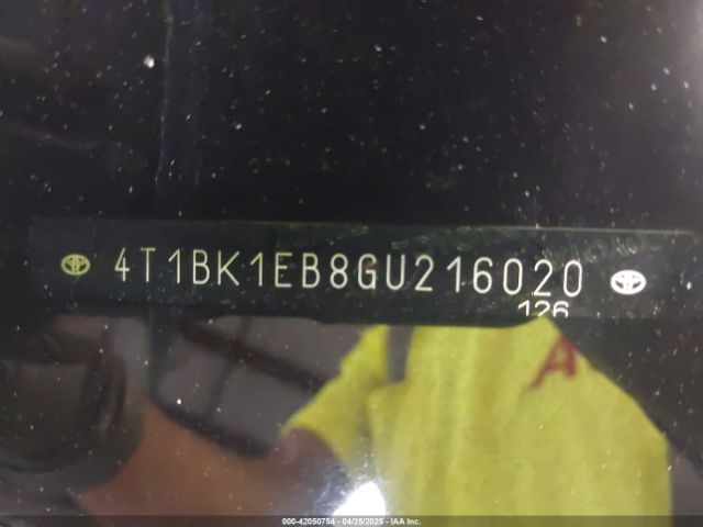 4T1BK1EB8GU216020 Toyota AVALON XLE