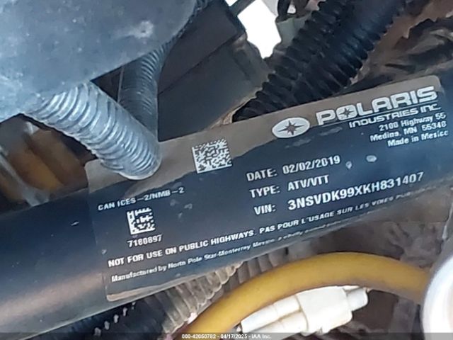 2019 POLARIS RZR 3NSVDK99XKH831407 Photo 9