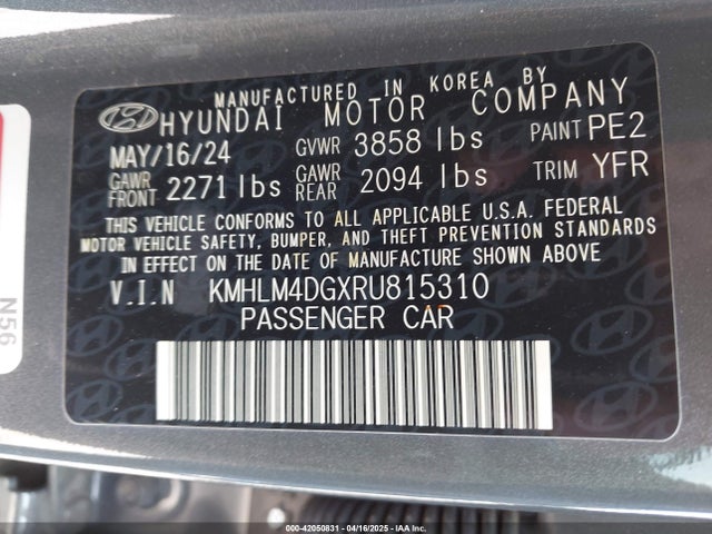 KMHLM4DGXRU815310 Hyundai mpi nu pe
