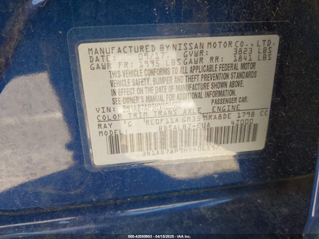 3N1AB7AP9HY406592 Nissan SENTRA S