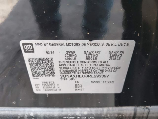 2024 CHEVROLET EQUINOX 3GNAXHEG8RL293397 Photo 8