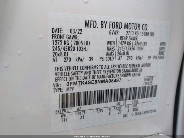 Ford Mustang Mach-e Gt 2022 3FMTK4SE8NMA08497 Image 9