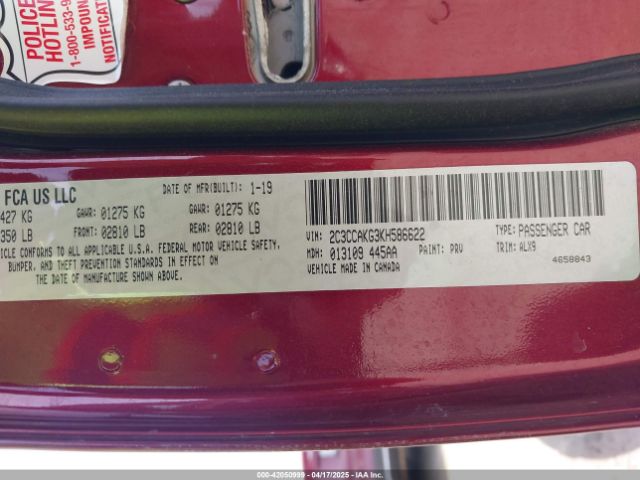 2019 CHRYSLER 300 2C3CCAKG3KH586622 Photo 8