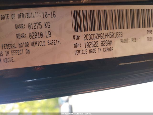 2C3CDZAG1HH501623 Dodge Challenger Sxt Plus