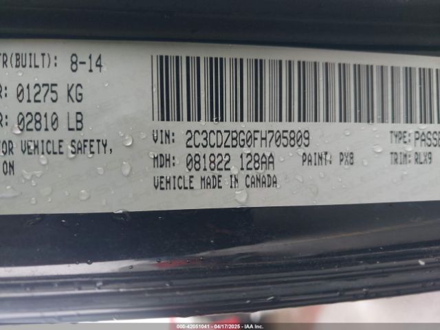 2C3CDZBG0FH705809 Dodge Challenger Sxt Plus
