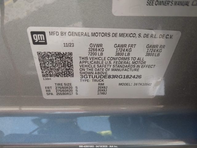 3GTUUDE83RG182426 GMC Sierra 1500 4wd  Short Box Slt