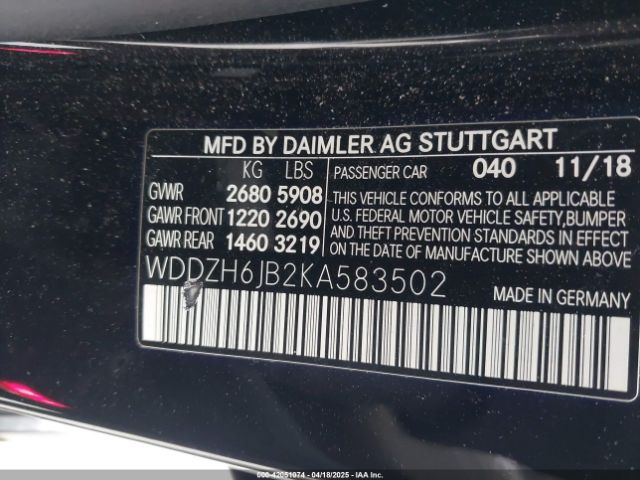 WDDZH6JB2KA583502 Mercedes-Benz E 450 4matic