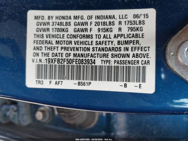 19XFB2F50FE083934 Honda Civic Lx