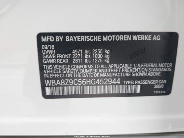 2017 BMW 330I GRAN TURISMO WBA8Z9C56HG452944 Photo 8